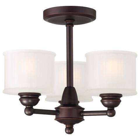 1730 Series Lathan Bronze 3 Light Semi Flush Mount By Minka Lavery