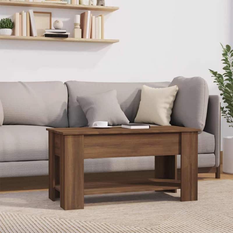 vidaXL Coffee Table Lift Top End Table Accent Side Sofa Table Engineered Wood - 39.8" x 19.3" x 20.5"