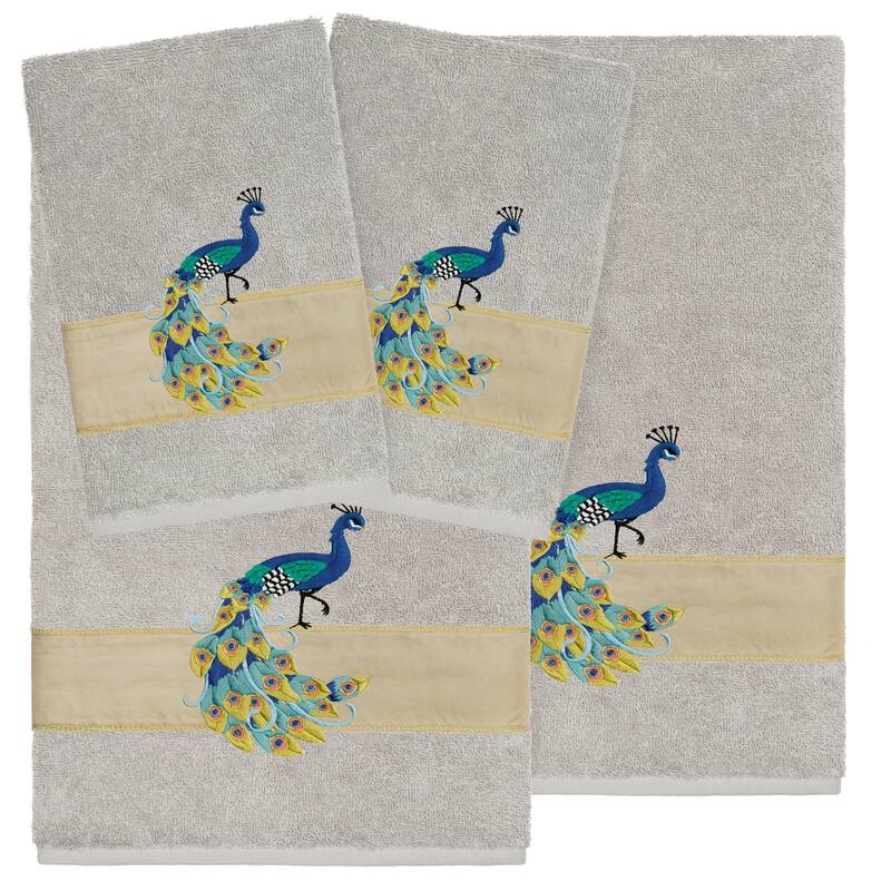 Authentic Hotel and Spa Turkish Cotton Penelope 3PC Towel Set - Light Gray