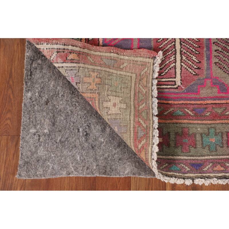 Over-Dyed Ardebil Persian Vintage Runner Rug Handmade Wool Carpet - 3'7"x 10'0"
