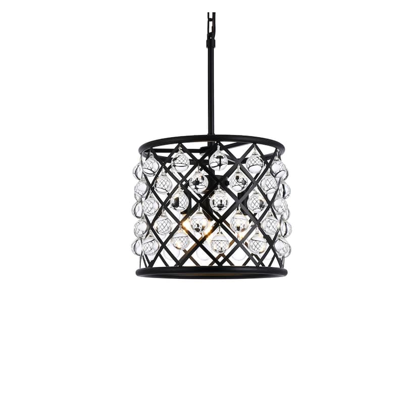 Royce Edge 3-Light Matte Black Pendant - matte black (royal cut clear crystals) - matte black (royal cut clear crystals)