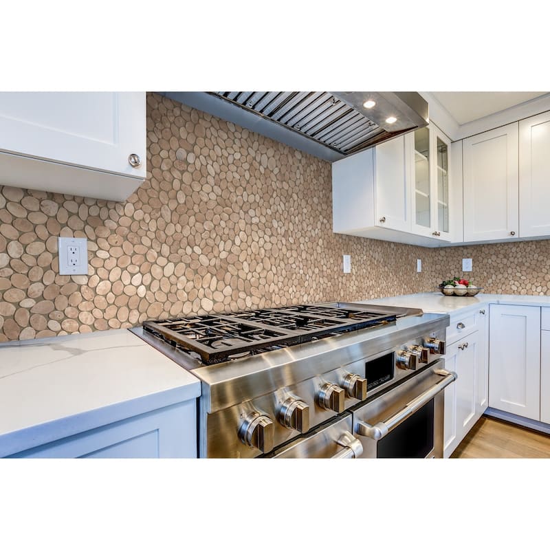 Coin Marble 11 in. x 11 in. Marble Mesh-Mounted Mosaic Wall and Floor Tile