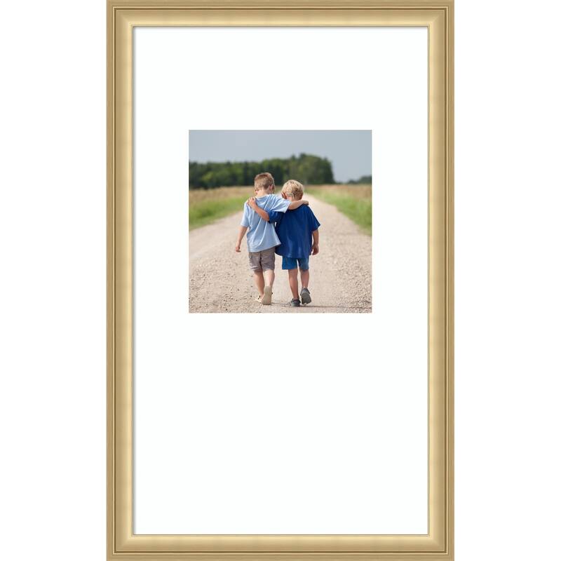 Florence Gold Framed Picture Frame, Photo Frame - 13x22 Matted White 8x8 - Florence Gold