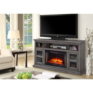 Muskoka Glendale 58-in TV Stand Electric Fireplace Dark Weathered