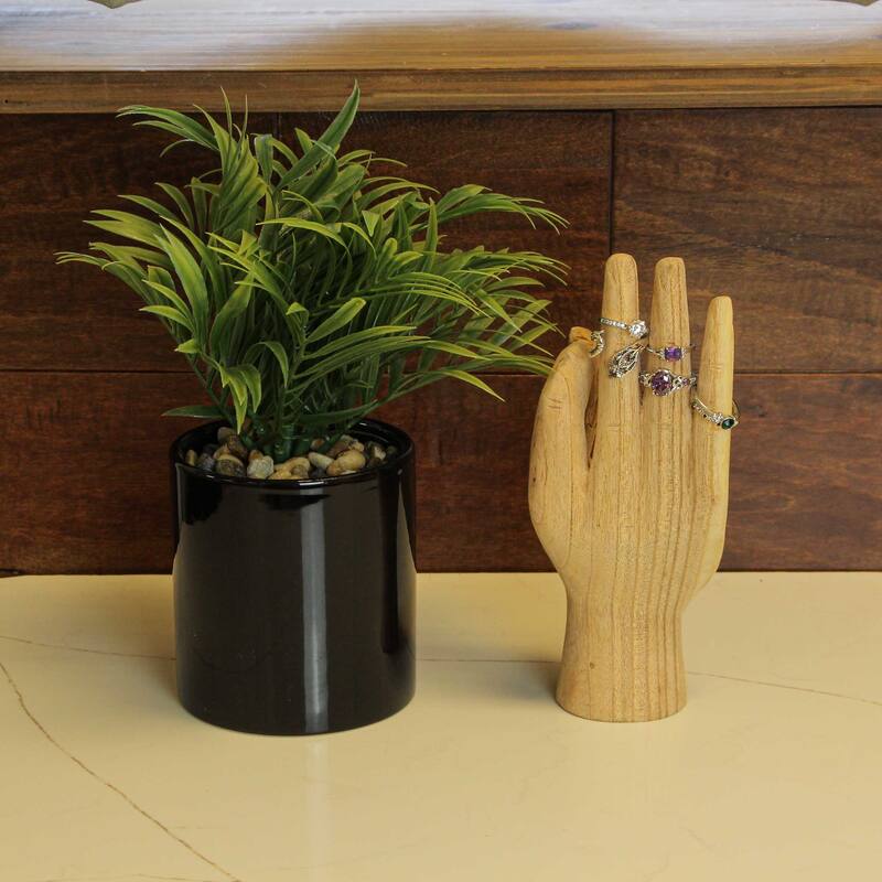 Zeckos Carved Wooden A-Ok Hand Gesture Statue 8 Inches High - 8 X 3.25 X 2.25 inches