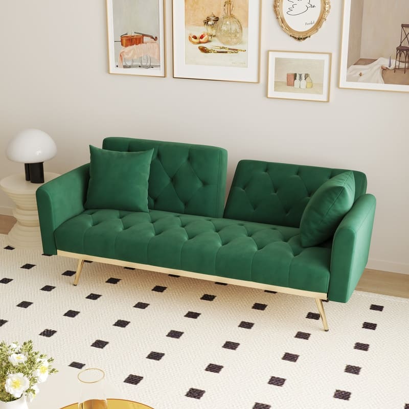 68.30" Velvet double sofa bed in five stylish colors