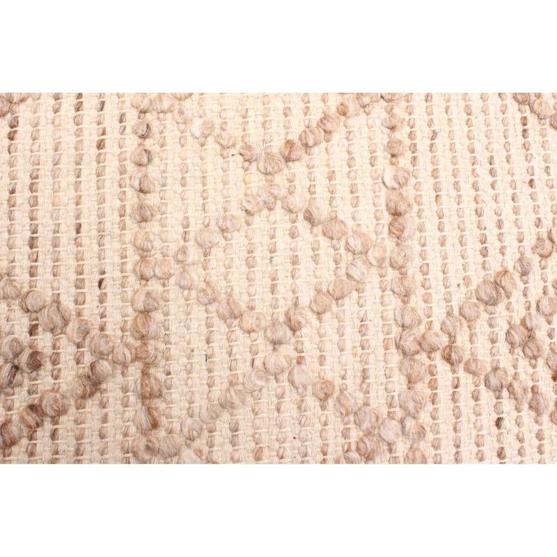 ECARPETGALLERY Braid weave Sienna Beige Wool Rug - 5'1 x 7'1