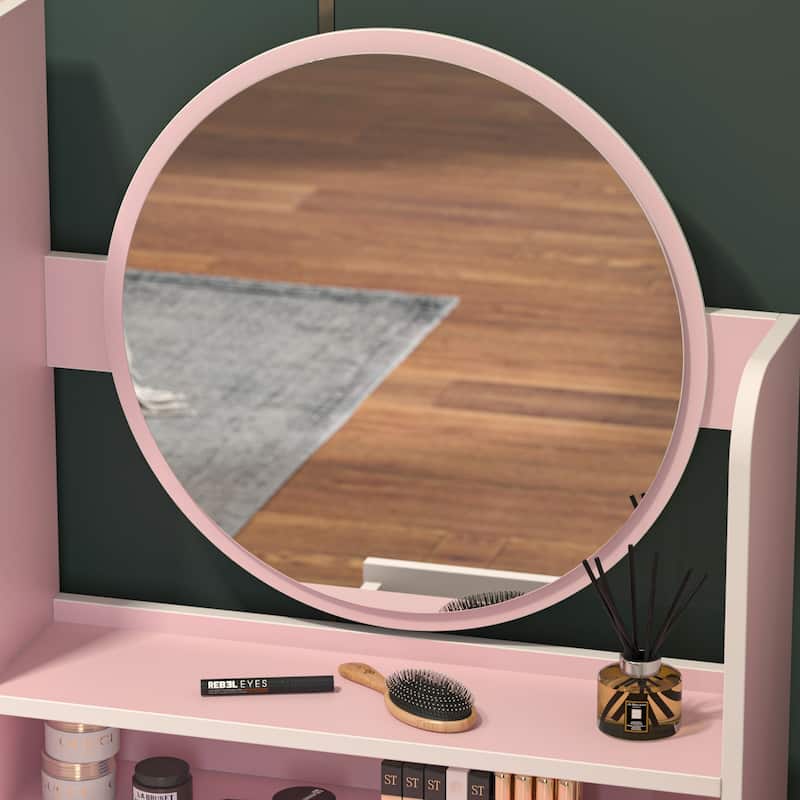 31.5" Wide Makeup Vanity Set with Stool and Mirror - 31.5"W