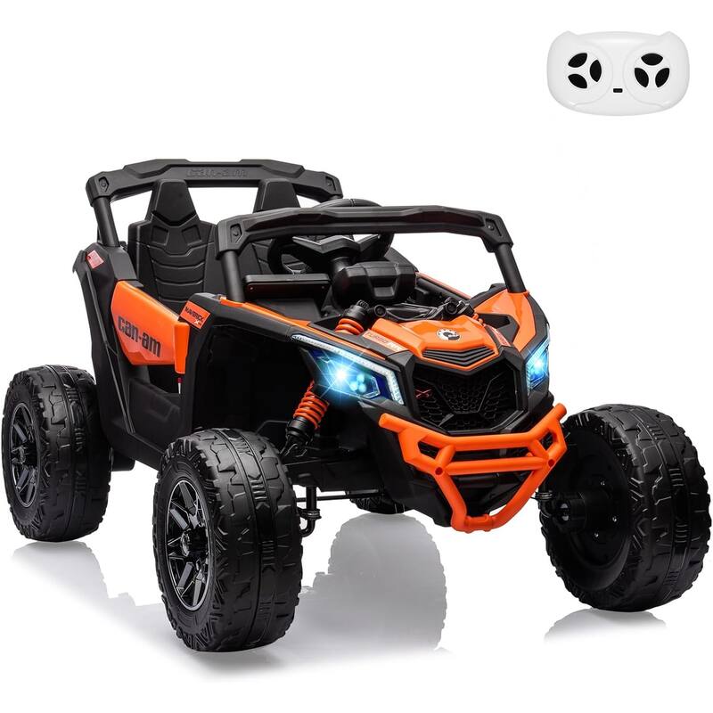 12V Ride on UTV Car, Licensed Can-Am Electric Off-Road Car, Ride on Truck Car for Kids - Orange