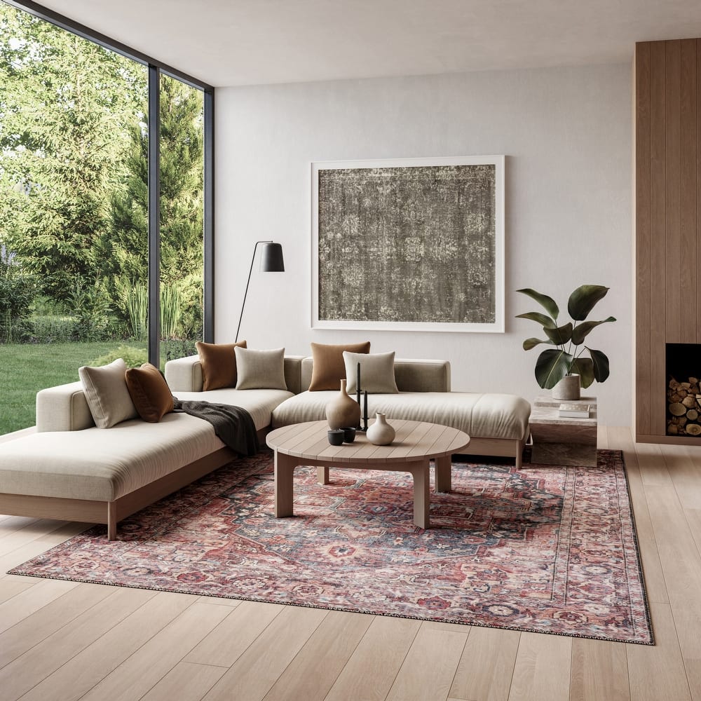 New Concept Washables Persian Boho Machine Washable Area Rug