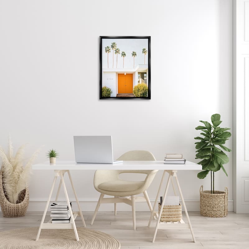 Stupell Palm Springs Orange Door Framed Floater Canvas Wall Art Design by Sisi and Seb