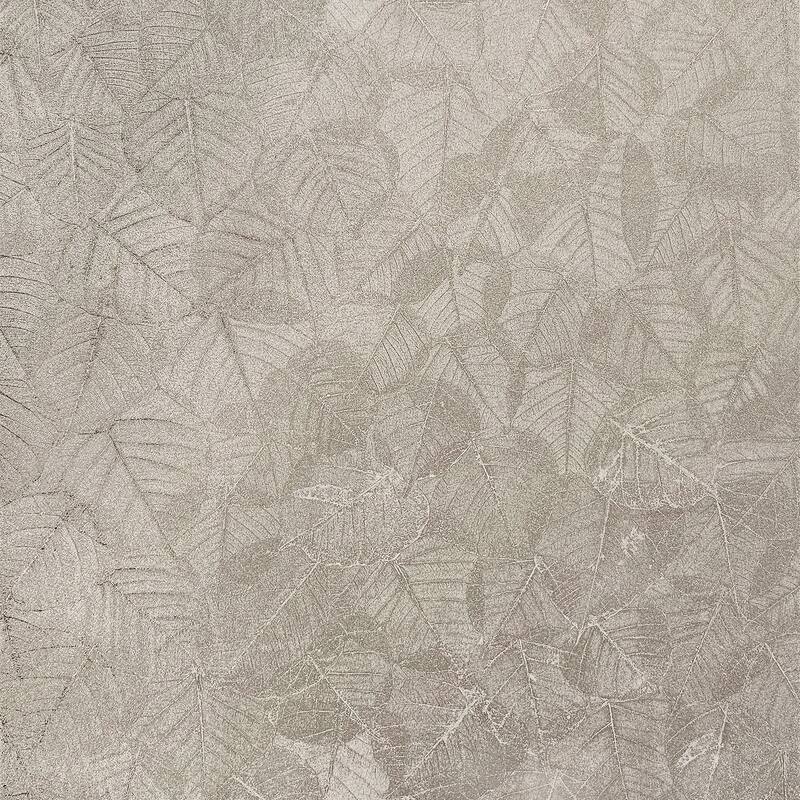Veer Decor Luminous Leaf Collage with Ultra Fine Emboss Wallpaper - Silver