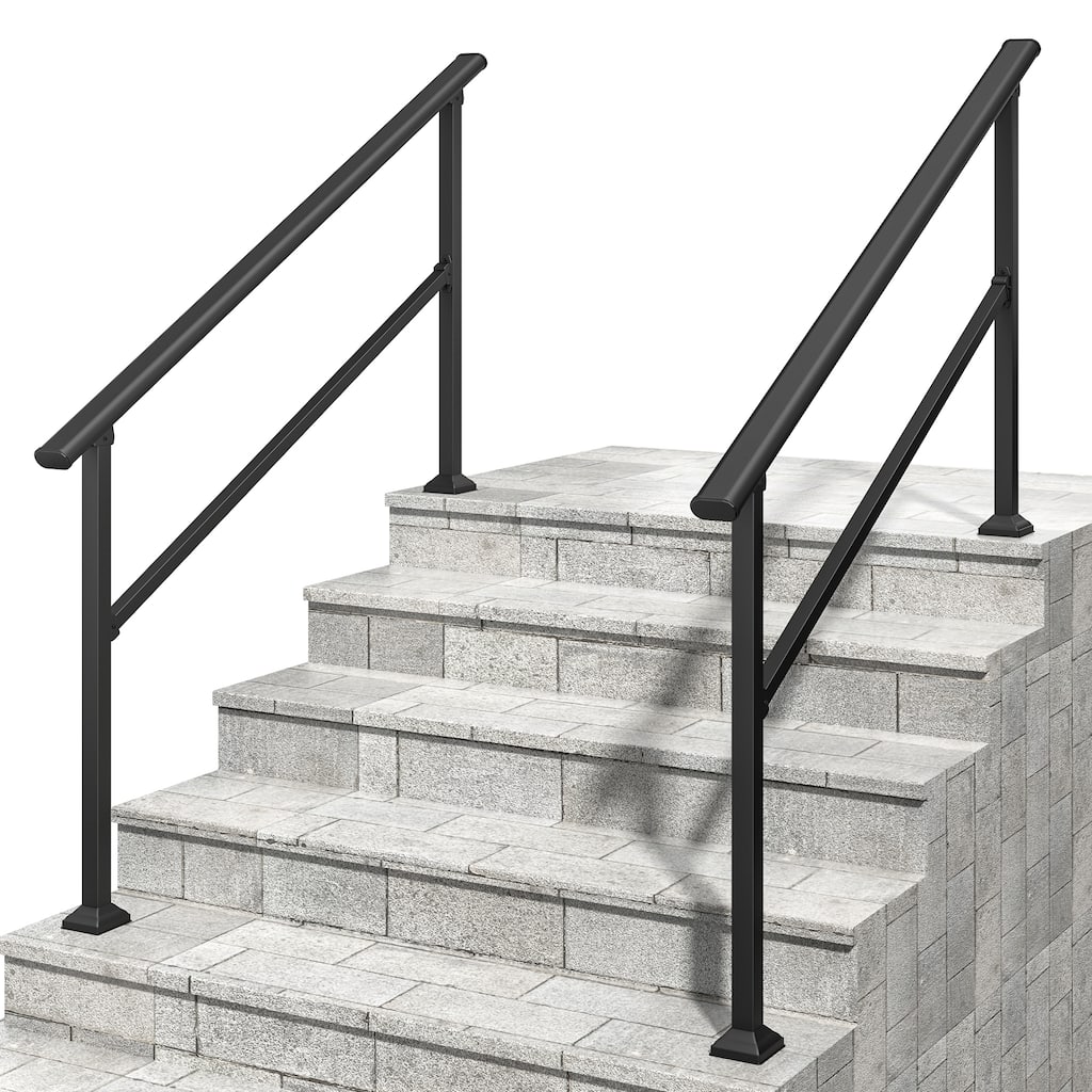 Hand Rails for Outdoor Steps, 4-5 Step Handrail 2 Pack
