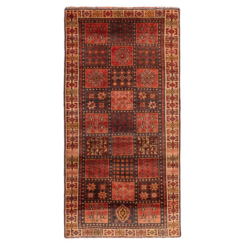 ECARPETGALLERY Hand-knotted Melis Vintage Red Wool Rug - 4'2 x 8'4