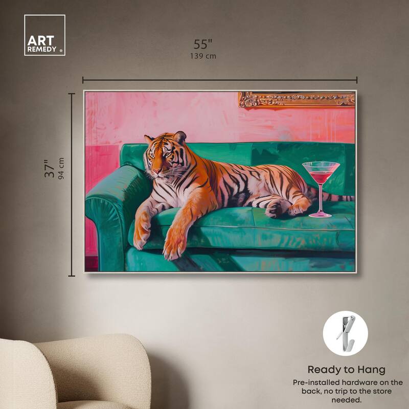 Lounging Tiger Canvas by Art Remedy