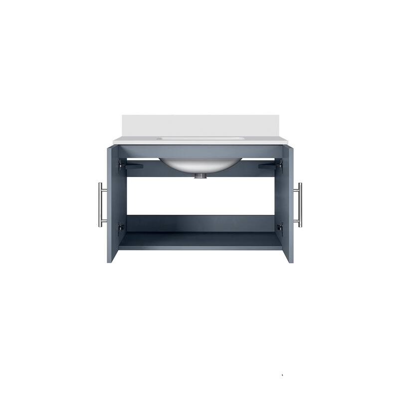 Geneva 30 in. W x 22 in. D Dark Grey Bath Vanity and White Quartz Top