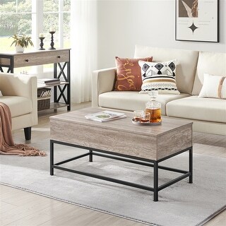Yaheetech 40.5in Rustic Industrial Split Lift-top Coffee Table