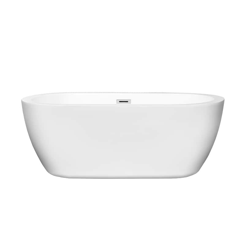 Wyndham Collection Soho 60-inch White Freestanding Soaking Bathtub