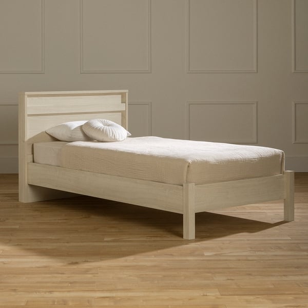 slide 2 of 14, South Shore August Complete Bed with Headboard Bleached Oak