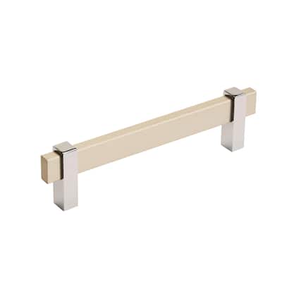 Mulino 5-1/16 in (128 mm) Center-to-Center Silver Champagne/Polished Chrome Cabinet Pull - 5.0625