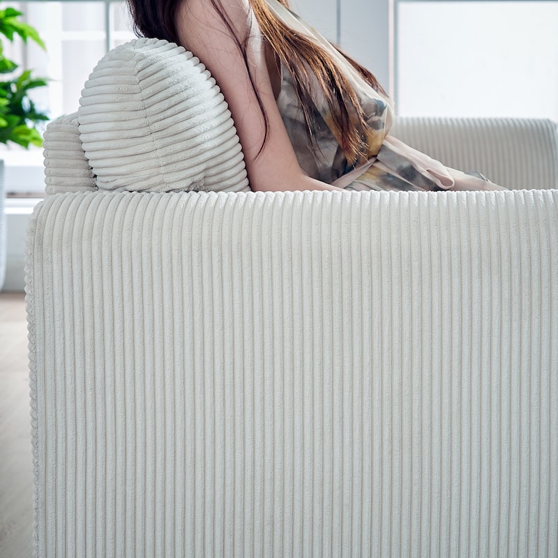 33" Upholstered Lounge Chair with Support Pillow