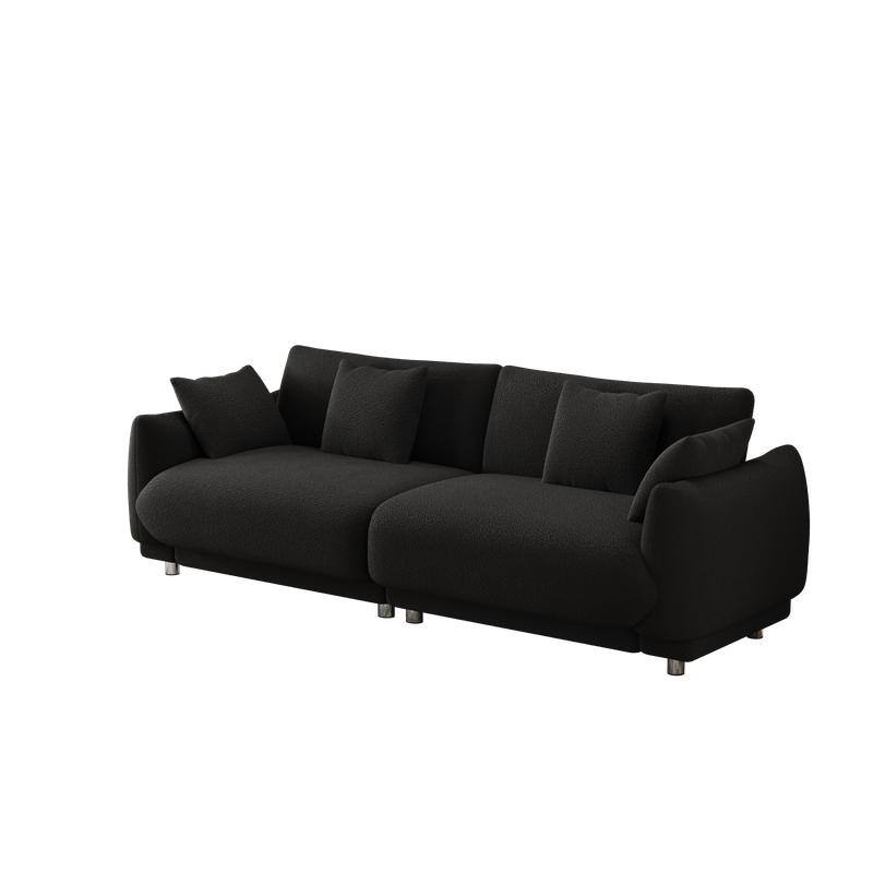 Modern Style 86.6" Teddy Velvet Upholstered Water Chestnut Sofa