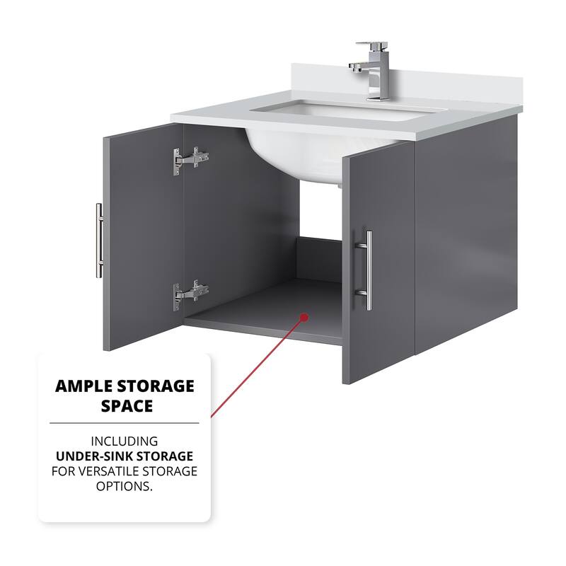 Bathroom Vanity Set with Marble Top, Single Hole Faucet, Mirror Included, Stainless Steel