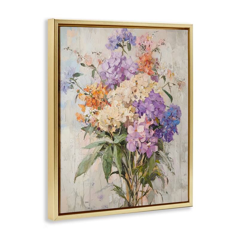 Stupell Abstract Hydrangea Clusters Framed Floater Canvas Wall Art Design By Franklyn Gregory