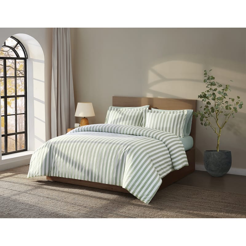Brooklyn Loom Levi Stripe 3 Piece Duvet Cover Set
