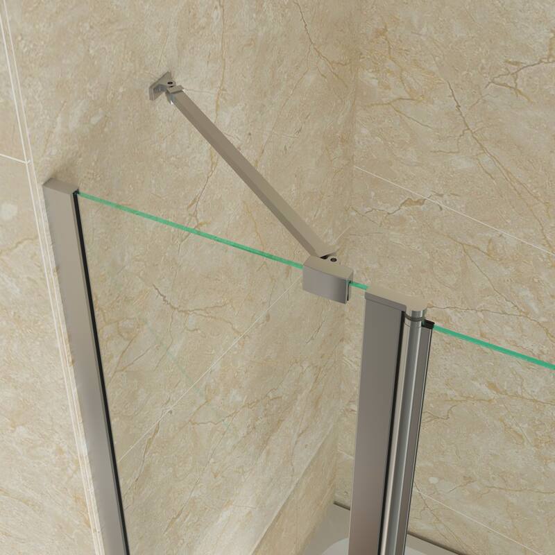 Hinged Swing Pivot Tub Door in Matte Black with Clear Tempered Glass