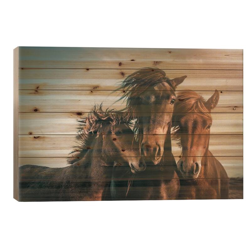 Family Portrait Print On Wood by Marcus Hennen - Multi-Color - 26x40x1.5