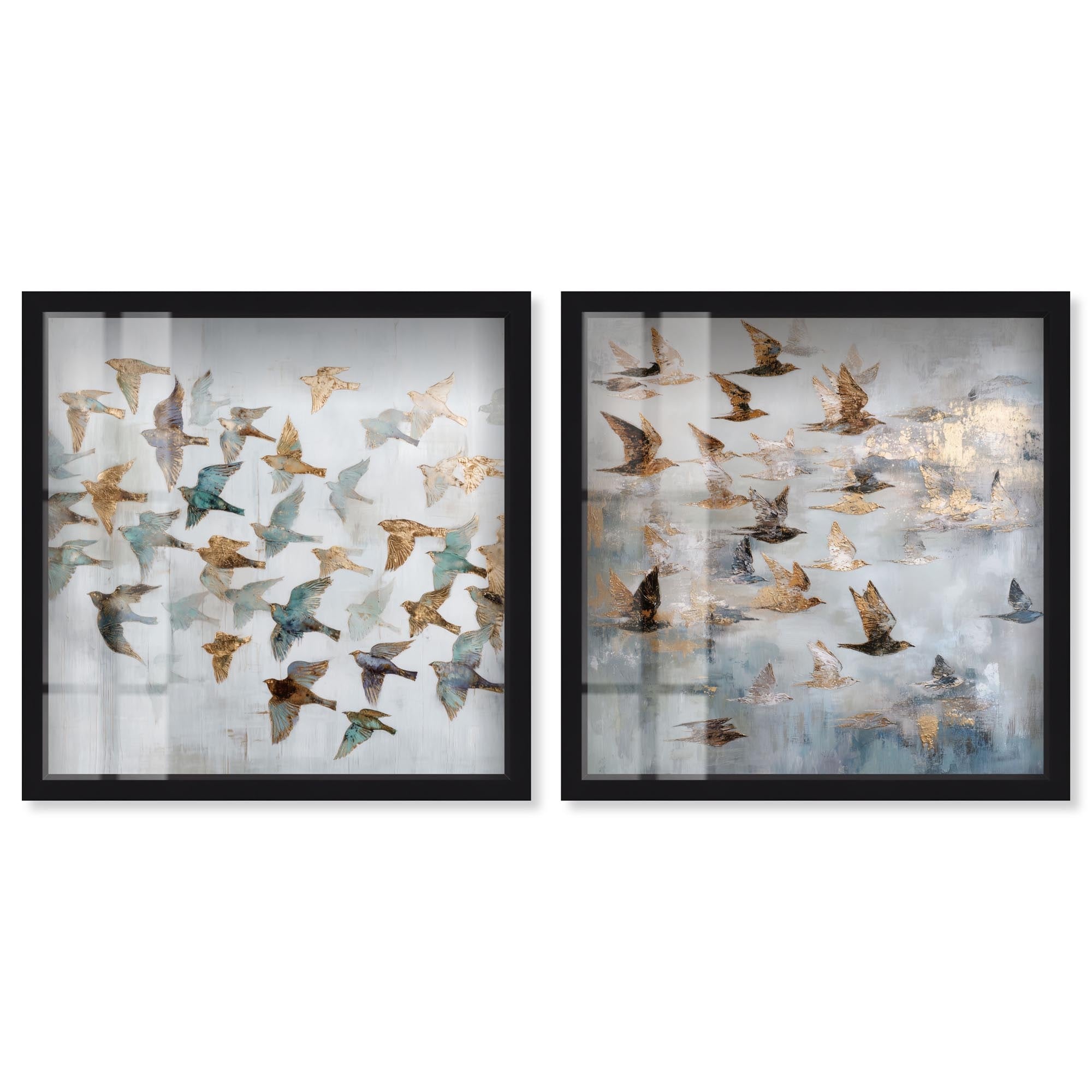 Sky Full of Wings Boho Art Set Shadowbox Print by Art Remedy
