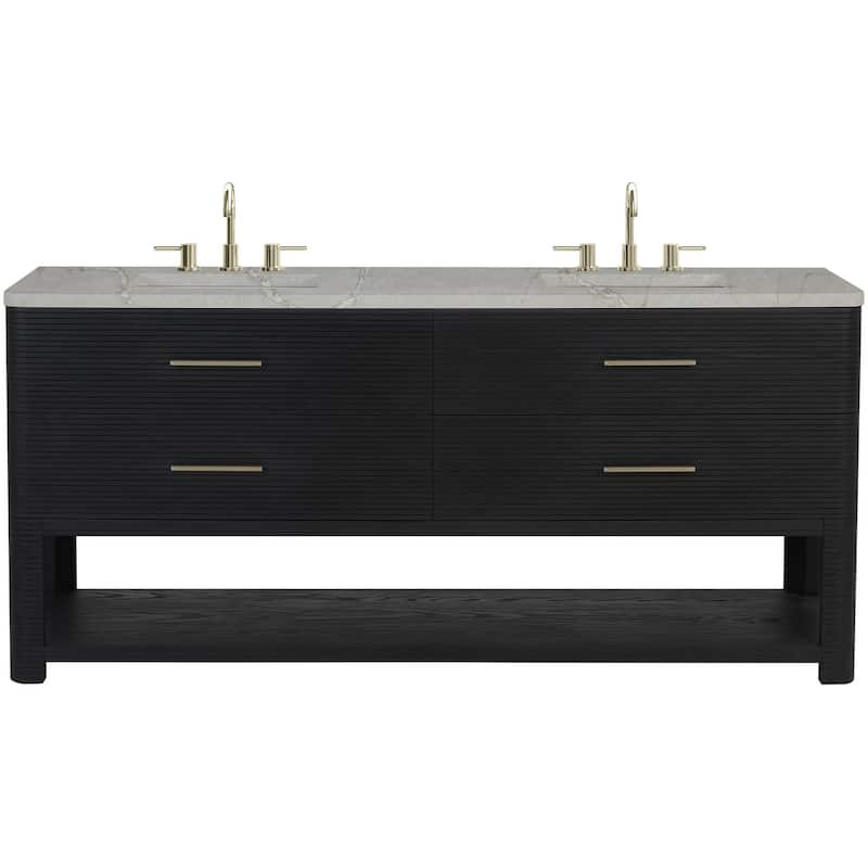 James Martin Vanities D704-V72-WVSL Lucian 72" Free Standing Double - Carbon Oak