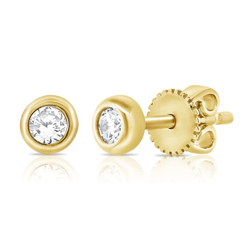 Joelle Collection Diamond Bezel 1/10 ct. Studs Earrings 14K Gold - Yellow
