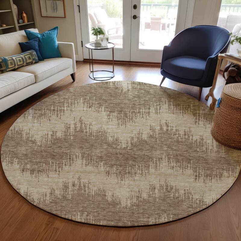 Machine Washable Indoor/ Outdoor Chantille Modern Chevron Rug