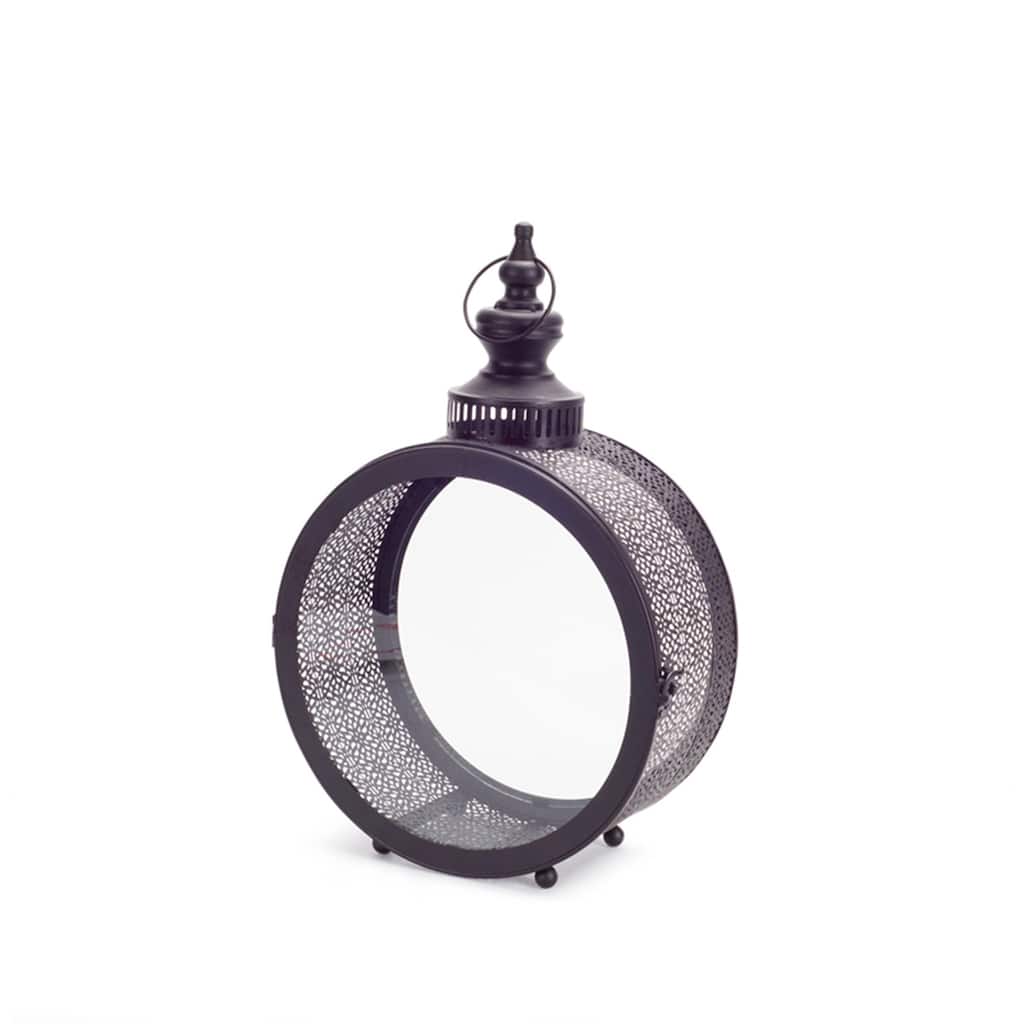 HomeRoots 18" Black Flameless Floor Lantern Candle Holder - 16