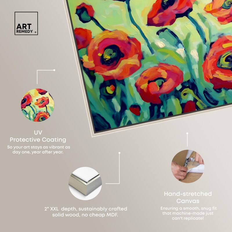 Red Poppy Field I Canvas by Art Remedy
