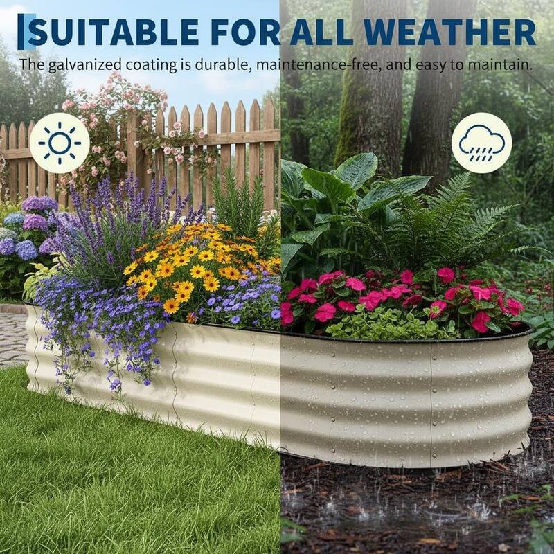 Galvanized Raised Garden Bed Outdoor, Rust-Resistant