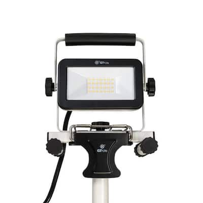 HOMLUX 1200 Lumen LED Portable Work Light with H-Stand - White