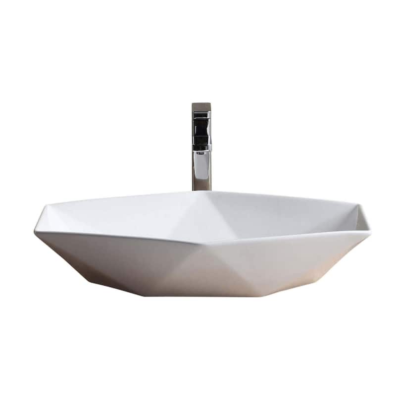 Fine Fixtures White Vitreous China Modern Vessel Bathroom Sink
