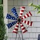 preview thumbnail 6 of 7, Glitzhome 41.25"H Stars & Stripes Metal Wind Spinner Wall decor Yard Stake
