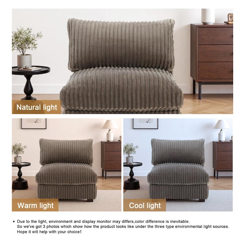 Cotton Flannel corner Sofa Armless Modular Sectional Sofa Seamless Combination