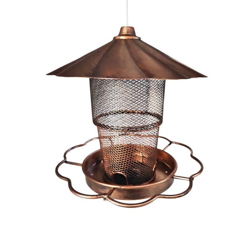 Hanging Bird Feeder with Lid, Bird Feeders For Outdoor - Brown
