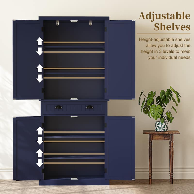 72" Kitchen Pantry with Large Drawer