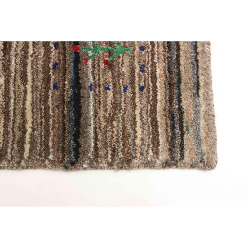 ECARPETGALLERY Hand Loomed Kashkuli Gabbeh Brown Wool Rug - 3'1 x 4'8