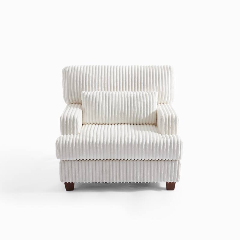 36" Wide Oversized Upholstered Chaise Lounge Accent Chair with Ottoman