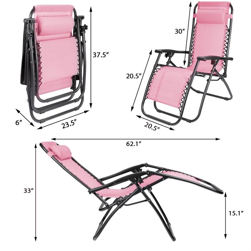 Homall Patio Zero Gravity Chair Lawn Lounge Chair with Pillow Set of 2