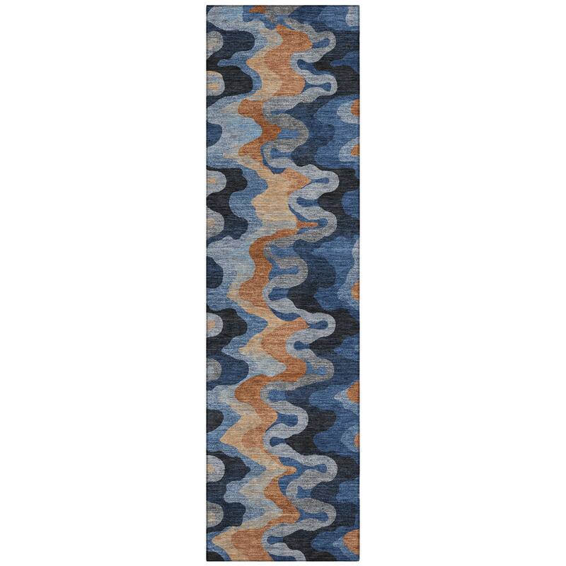 Machine Washable Indoor/ Outdoor Modern Mason Chantille Rug