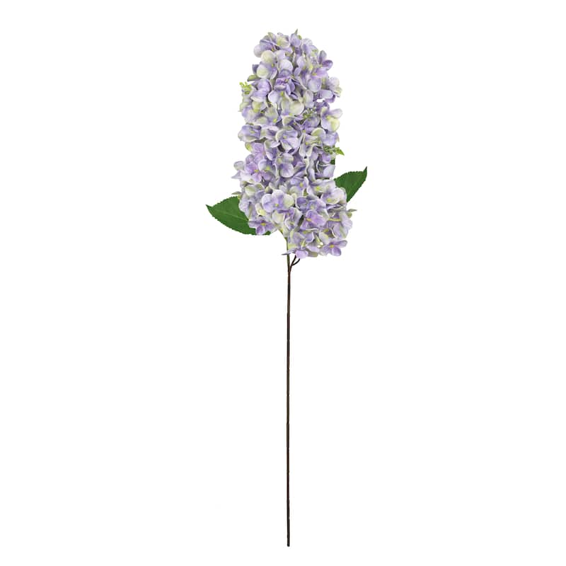 Set of 2 Deluxe Purple Artificial Cone Hydrangea Flower Stem Spray 34in - 35" L x 5" W x 5" DP