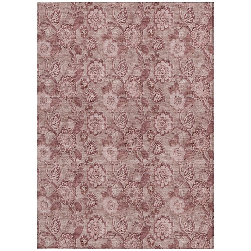 HomeRoots Floral Transitional Rectangle Outdoor Rug